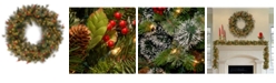 National Tree Company 48" Wintry Pinw Wreath with 200 Clear Lights